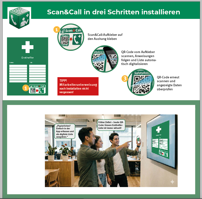 Scan&Call QR-Code Etiketten + Aushang