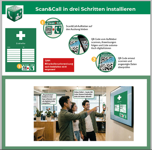 Scan&Call QR-Code Etiketten + Aushang